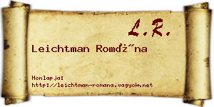 Leichtman Romána névjegykártya